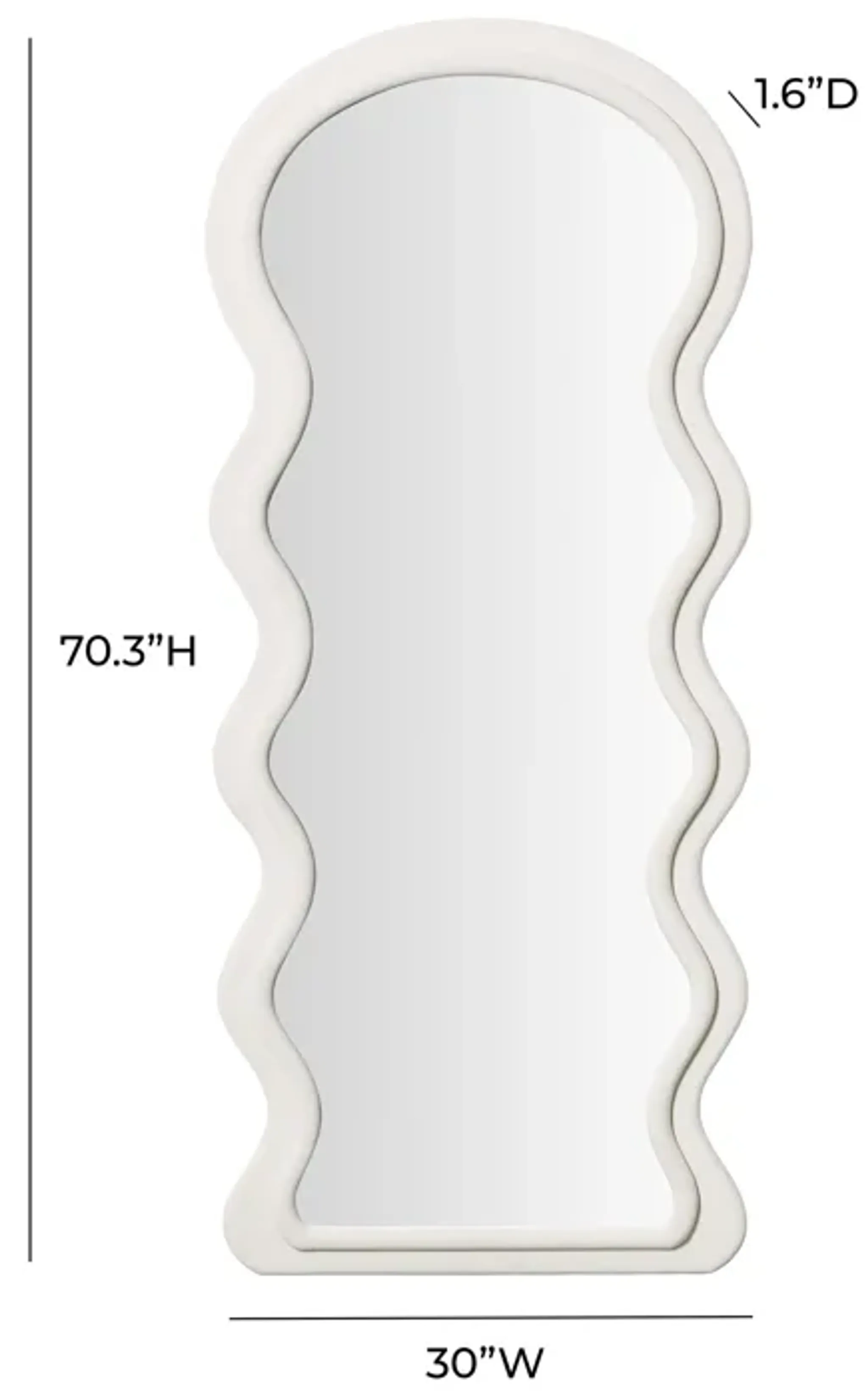 Rhodes Cream Velvet 70 Inch Floor Mirror Tov Furniture | Furniture.com