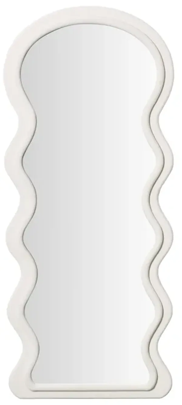 Rhodes Cream Velvet 70 inch Floor Mirror