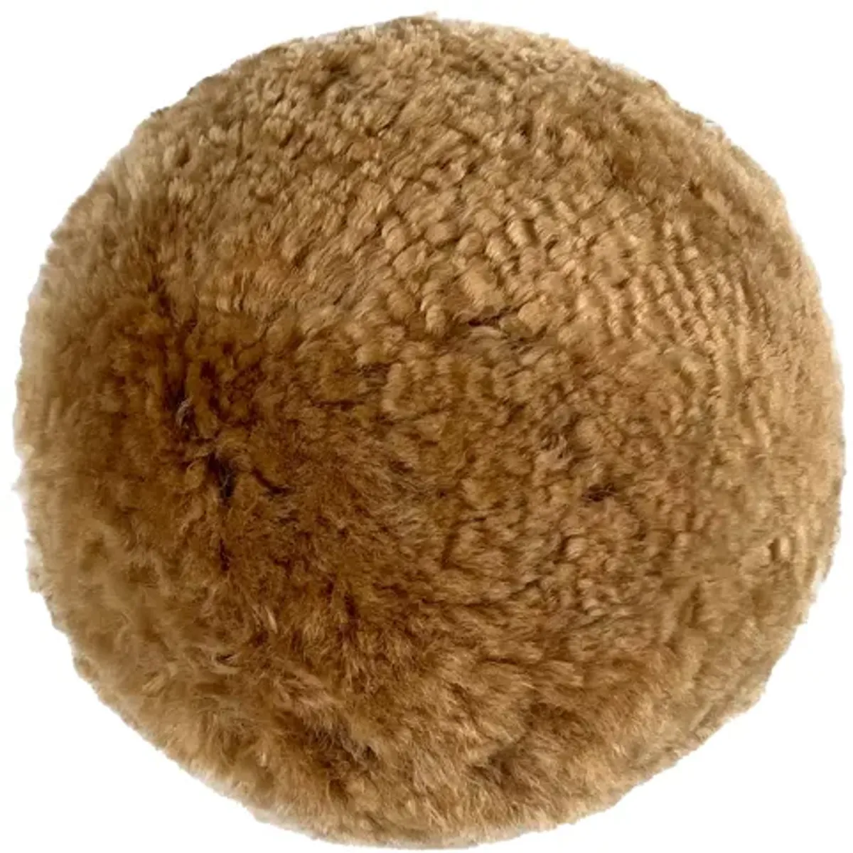 New Zealand Brown Genuine Sheepskin 12 inch Ball Pillow