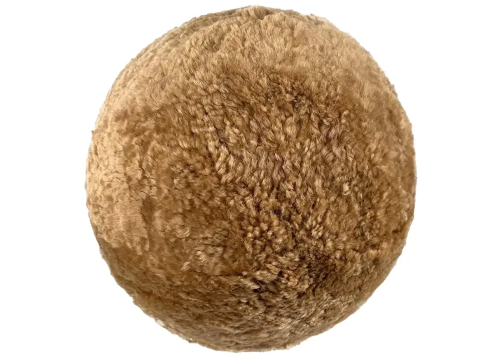 New Zealand Brown Genuine Sheepskin 12" Ball Pillow