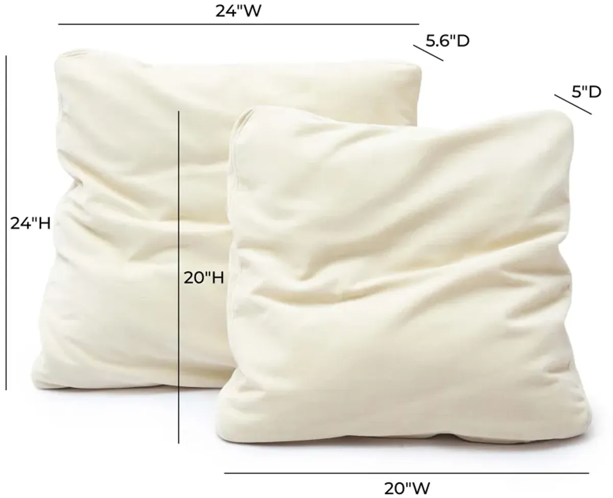 Tipsy Cream Chenille 20 x 20 inch Square Floppy Pillow