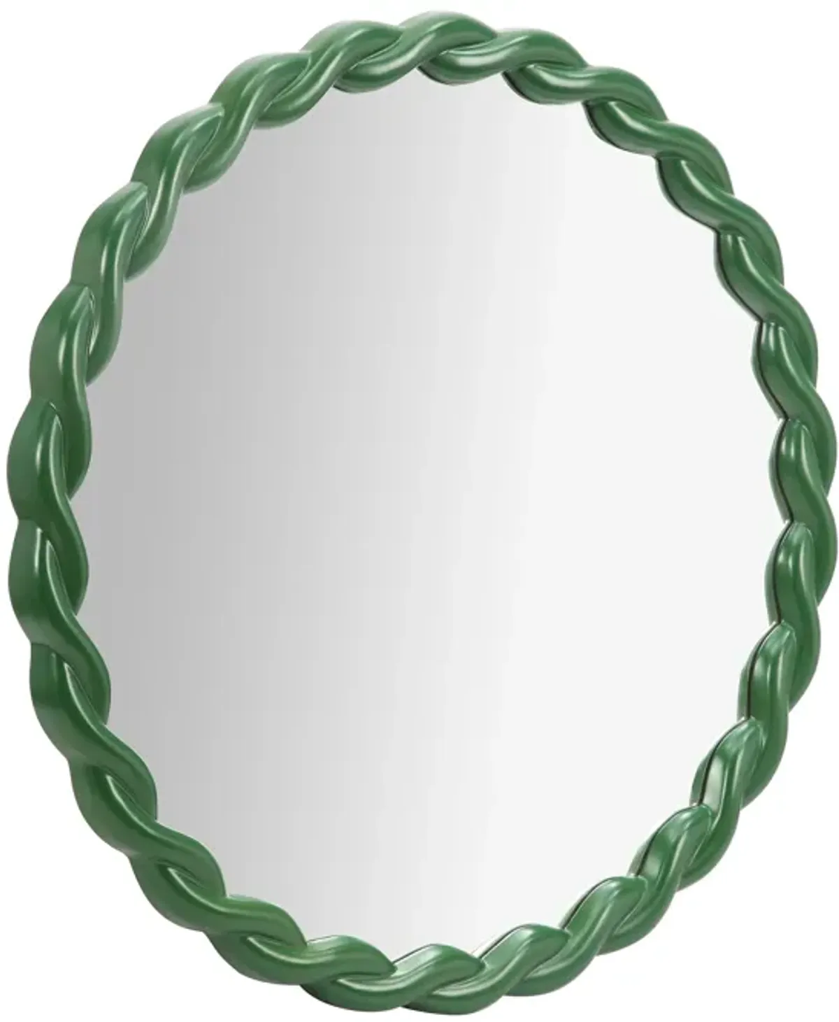 Agnes Forest Green Glossy Round Mirror