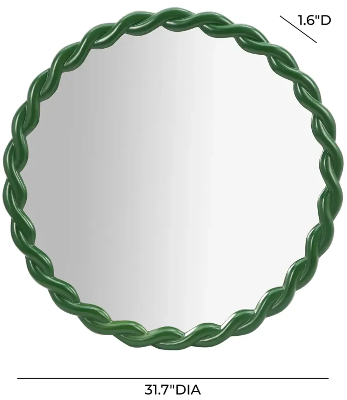 Agnes Forest Green Glossy Round Mirror