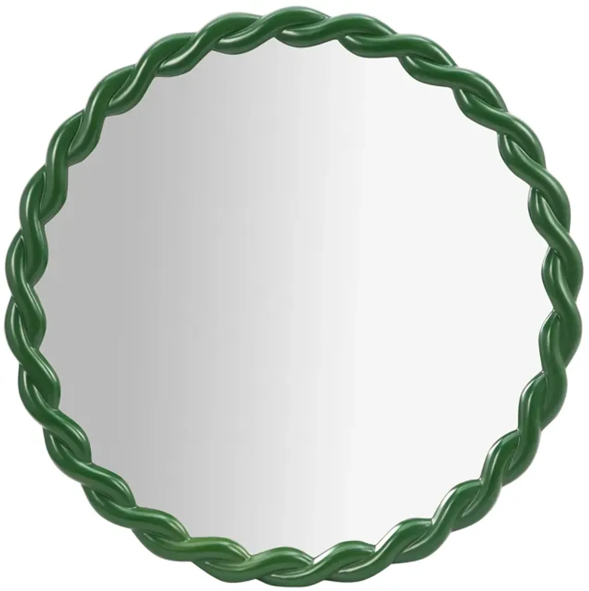 Agnes Forest Green Glossy Round Mirror