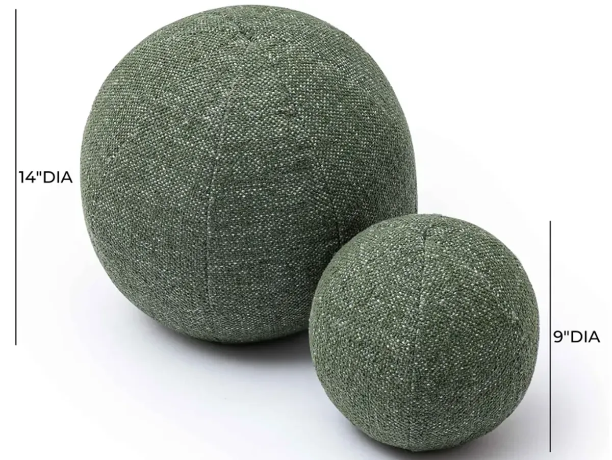 Boba Forest Green Textured Basketweave 14" Pillow