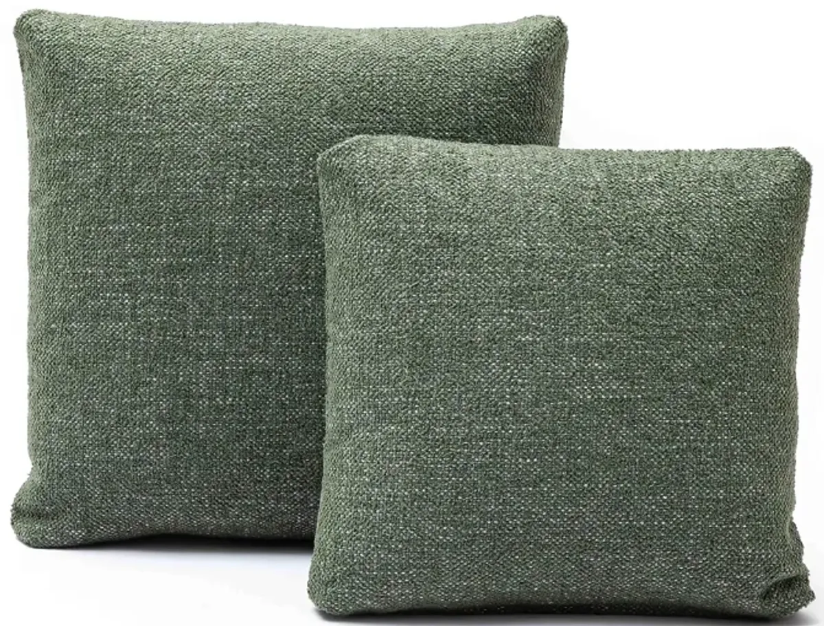 Malolo Green Basketweave 16 inch Square Vegan-Down Pillow - COVER