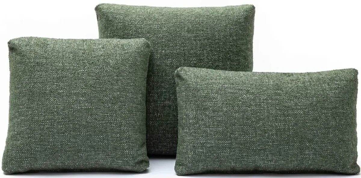 Malolo Green Basketweave 20”x12" Rectangular Vegan-Down Pillow