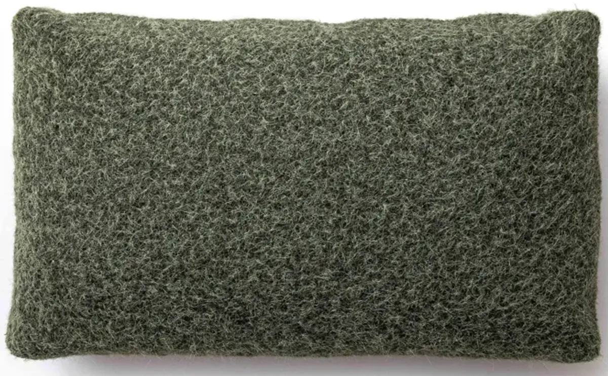 Malolo Green Long Mohair 20”x12" Rectangular Vegan-Down Pillow - COVER