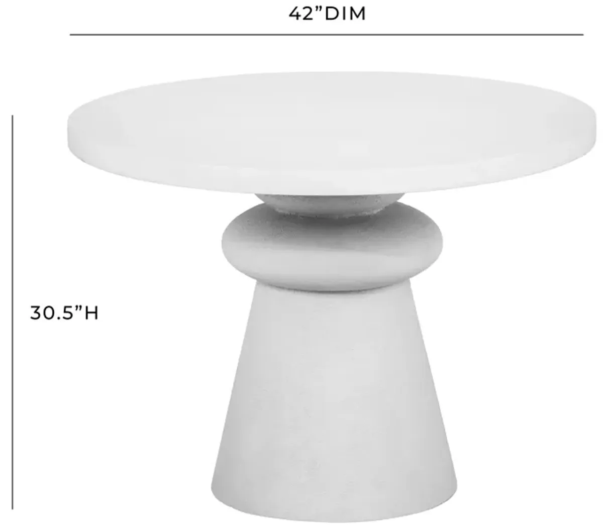 Lupita White 42" Dinette Table