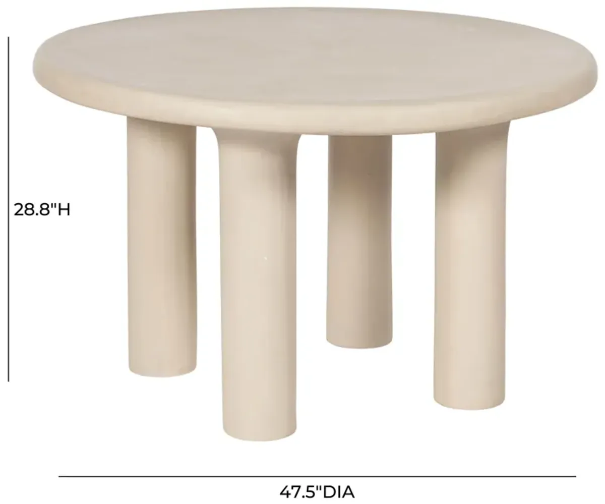 Barbara Cream Textured Indoor / Outdoor 47" Round Dining Table