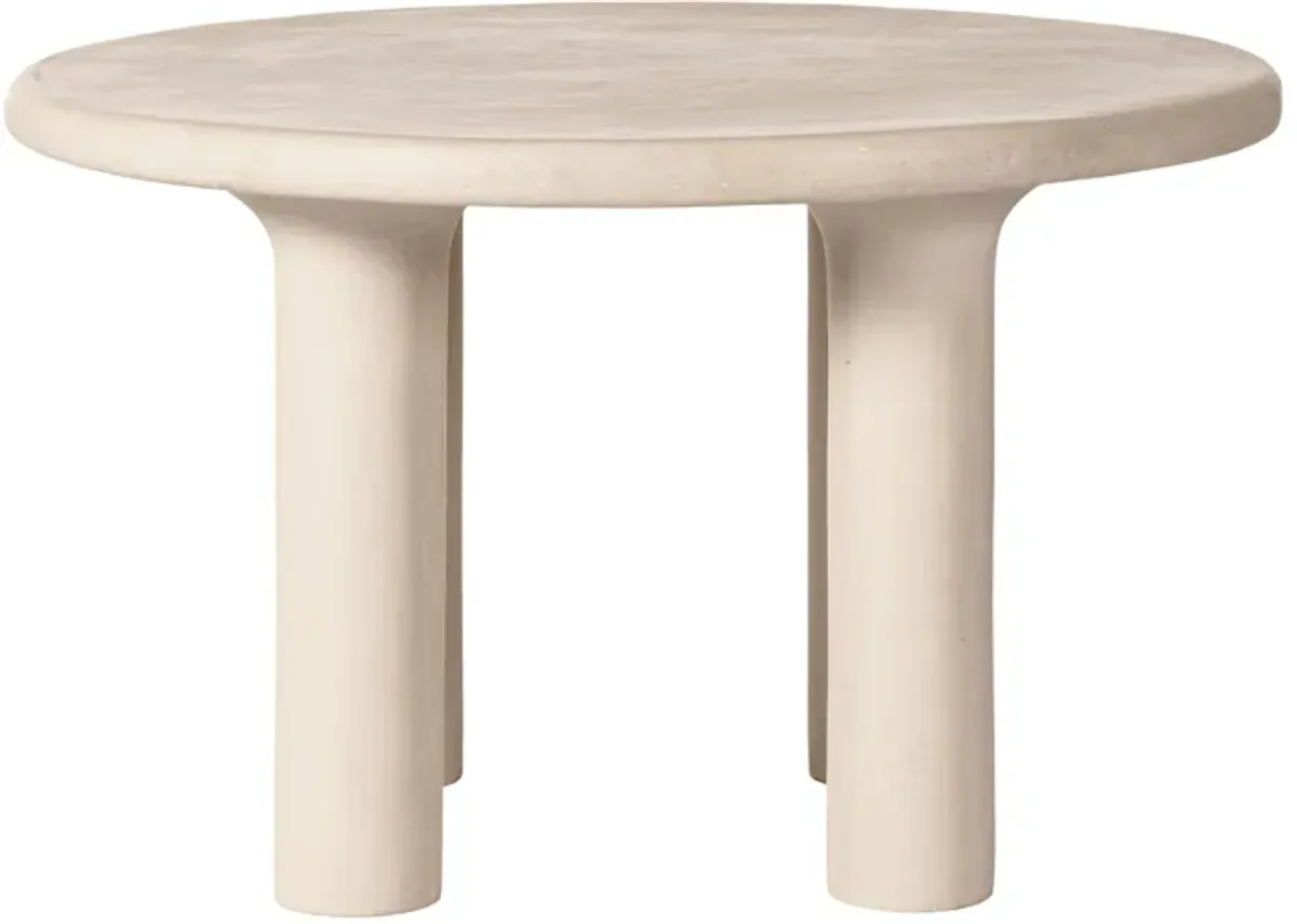 Barbara Cream Textured Indoor / Outdoor 47" Round Dining Table