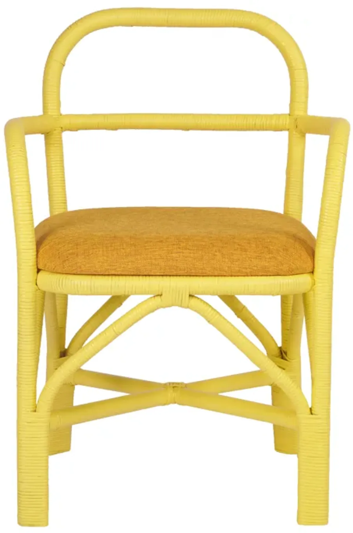 Ginny Yellow Rattan Dining Chair