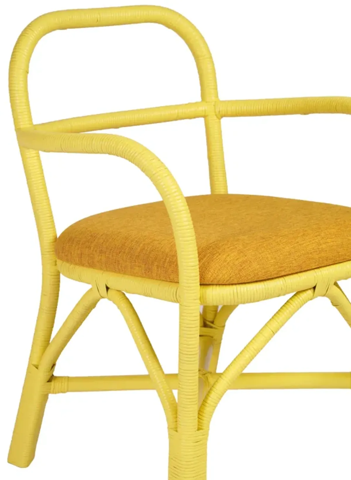 Ginny Yellow Rattan Dining Chair