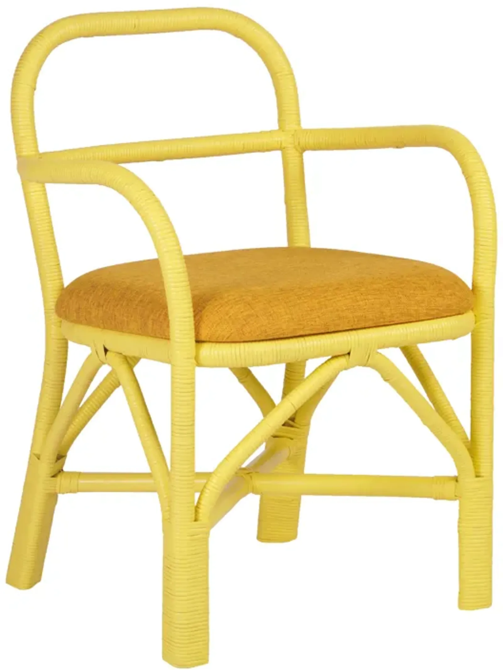 Ginny Yellow Rattan Dining Chair