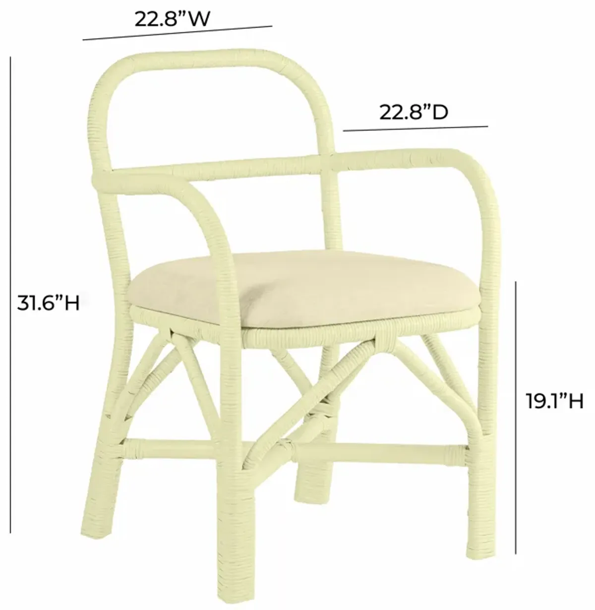 Ginny Cream Rattan Dining Chair