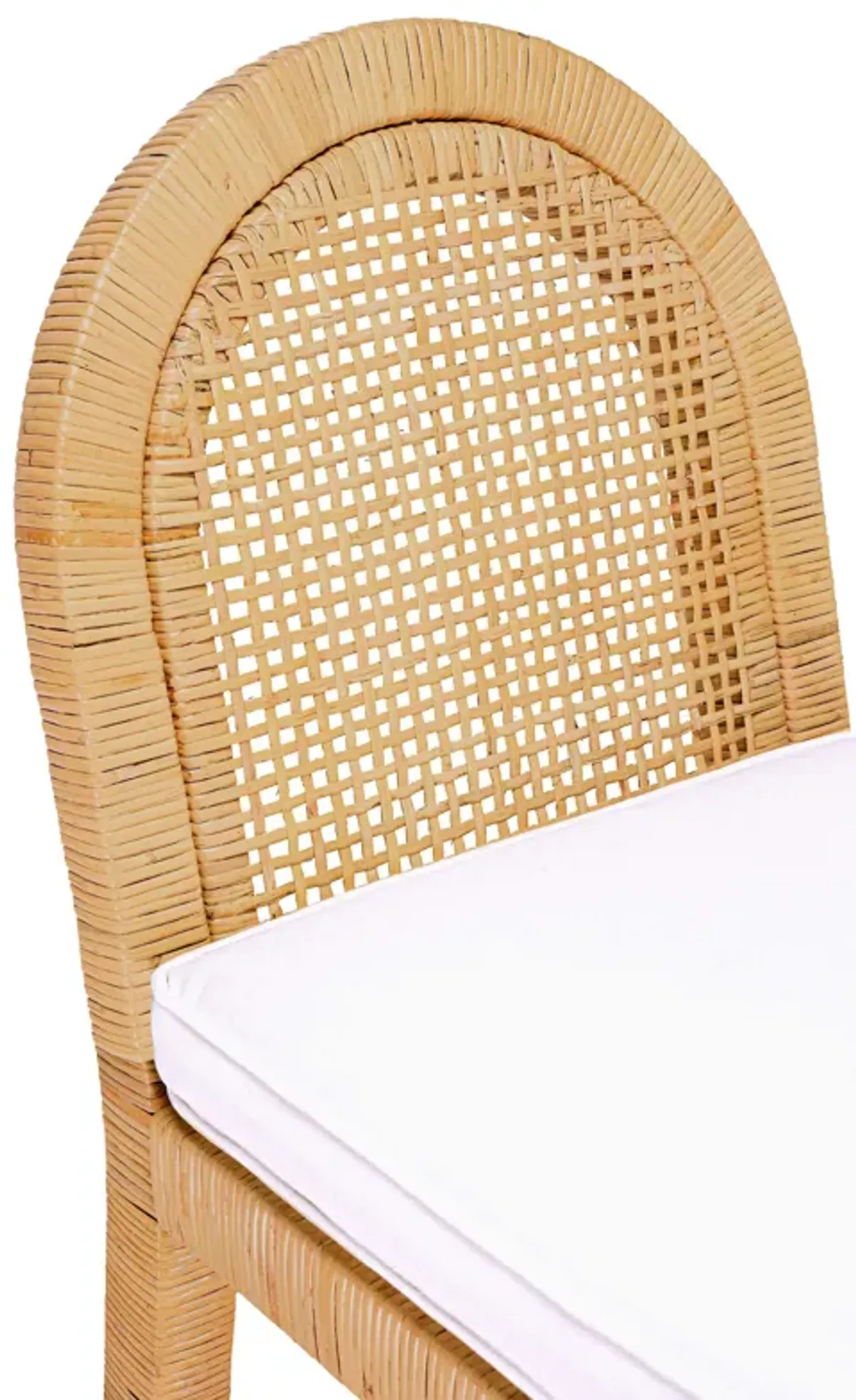 Amara Natural Rattan and Performance Fabric Arched Back Dining Chair