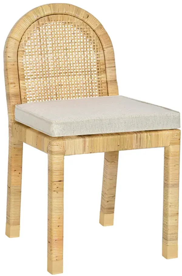 Amara Cream Linen Arched Dining Chair