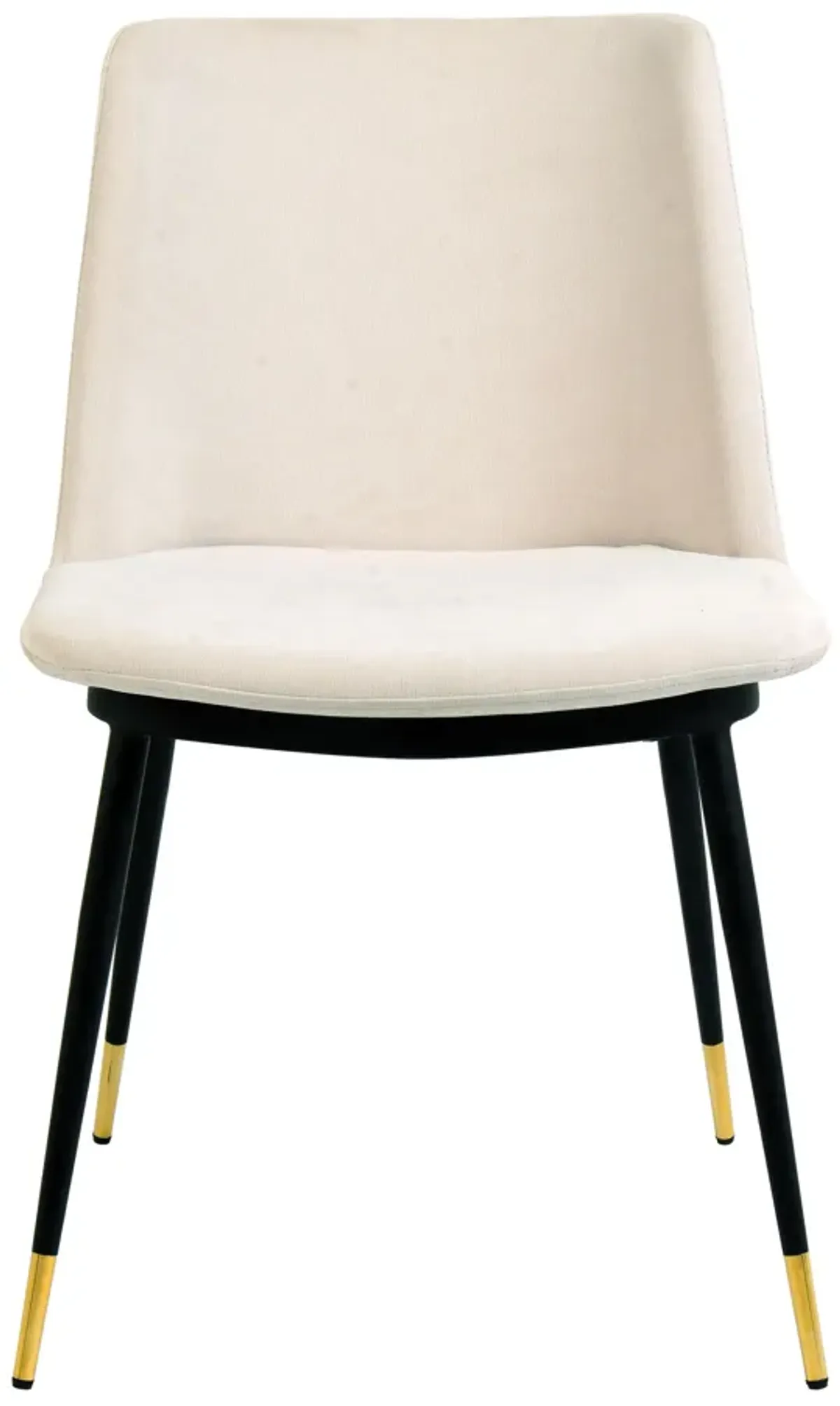 Evora Cream Velvet Chair - Gold Legs (Set of 2)