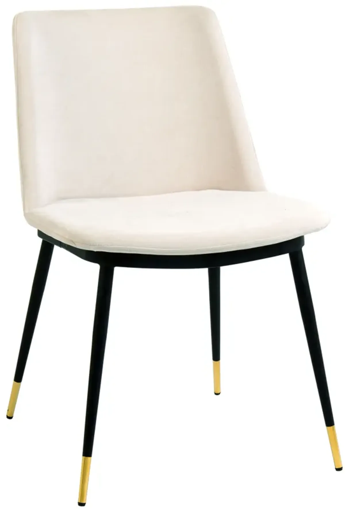 Evora Cream Velvet Chair - Gold Legs (Set of 2)