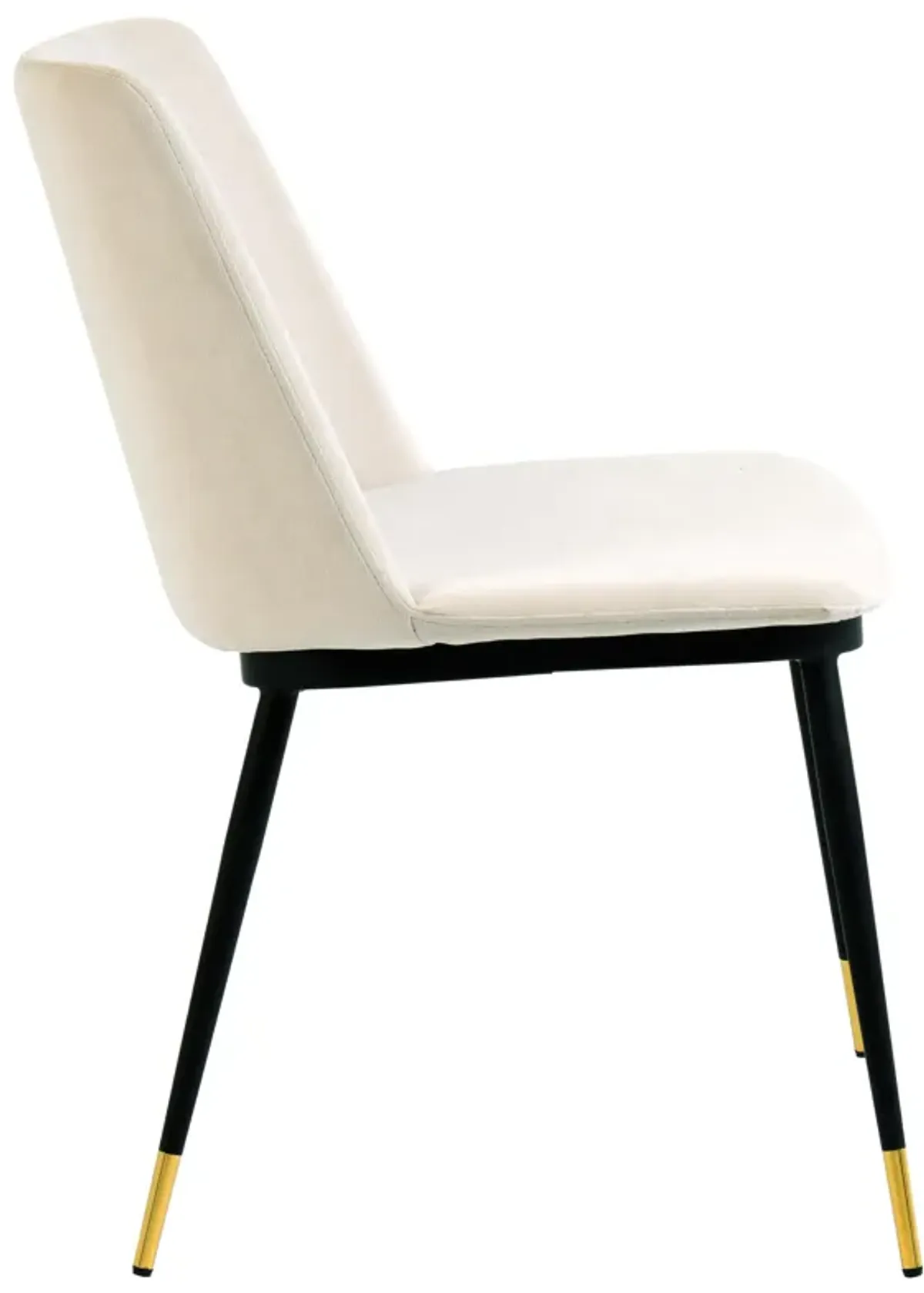 Evora Cream Velvet Chair - Gold Legs (Set of 2)