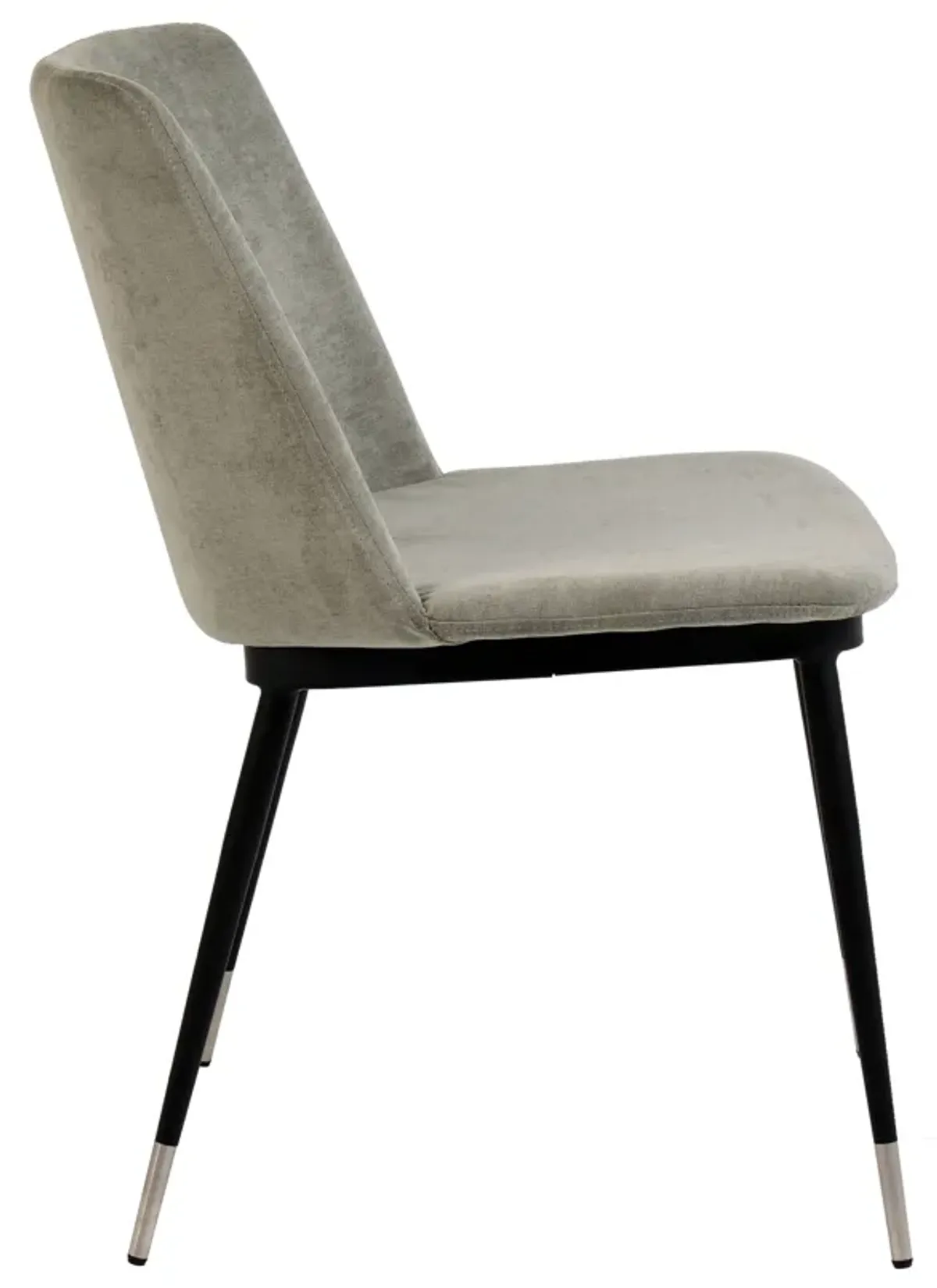 Evora Grey Velvet Chair - Silver Legs (Set of 2)