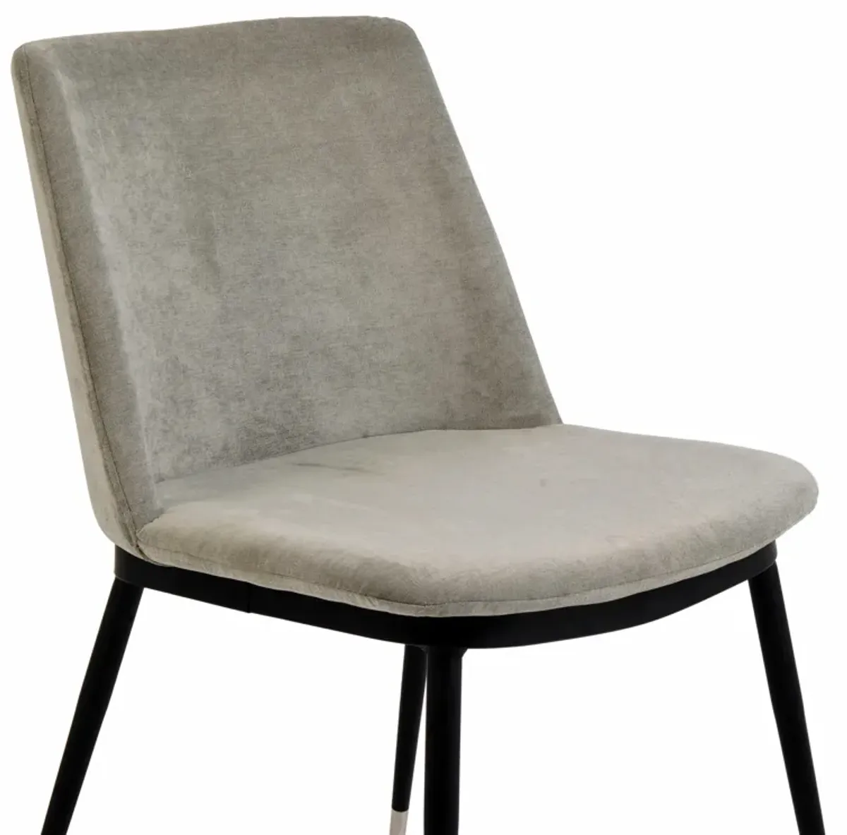 Evora Grey Velvet Chair - Silver Legs (Set of 2)