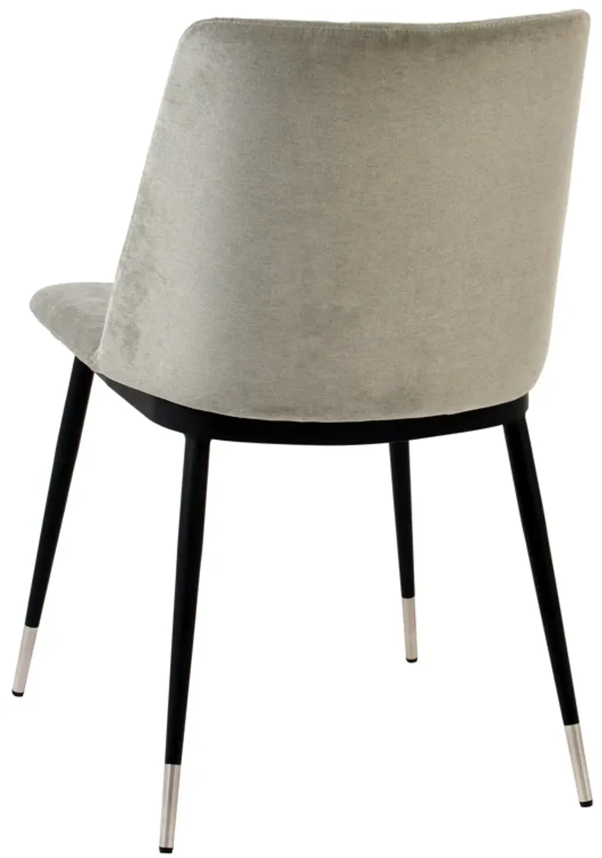 Evora Grey Velvet Chair - Silver Legs (Set of 2)