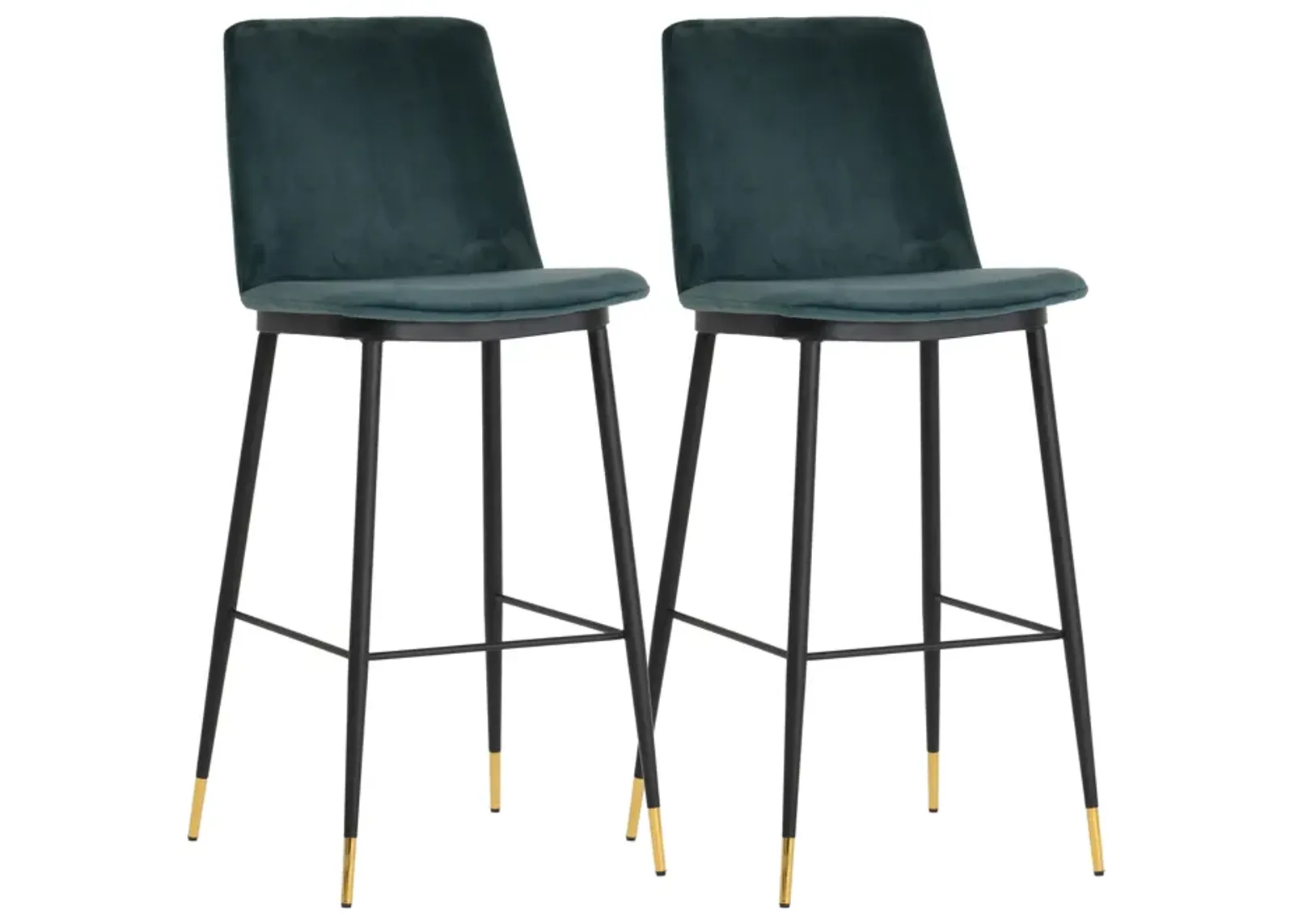 Evora Green Velvet Counter Stool (Set of 2)