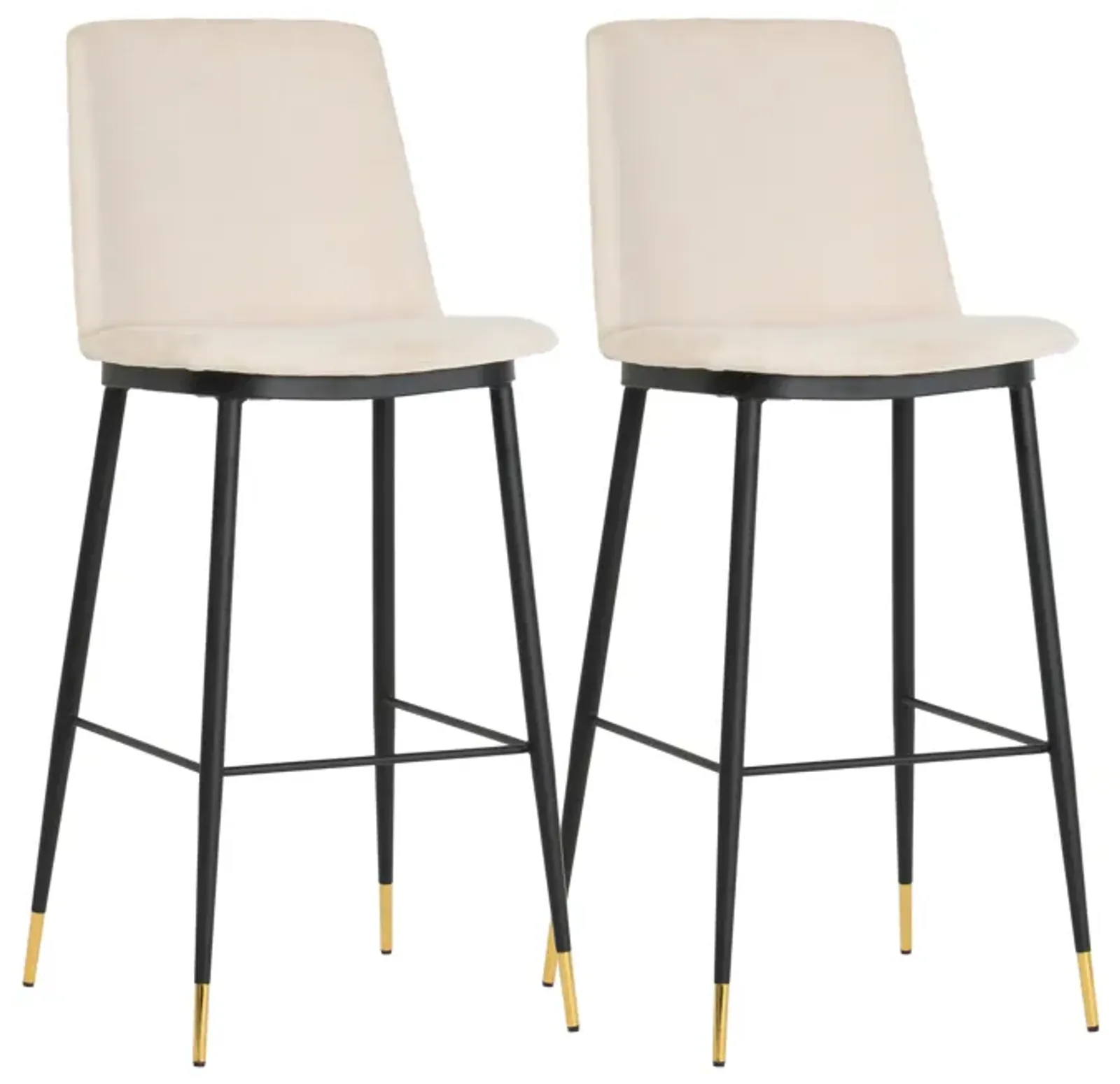 Evora Cream Velvet Counter Stool (Set of 2)