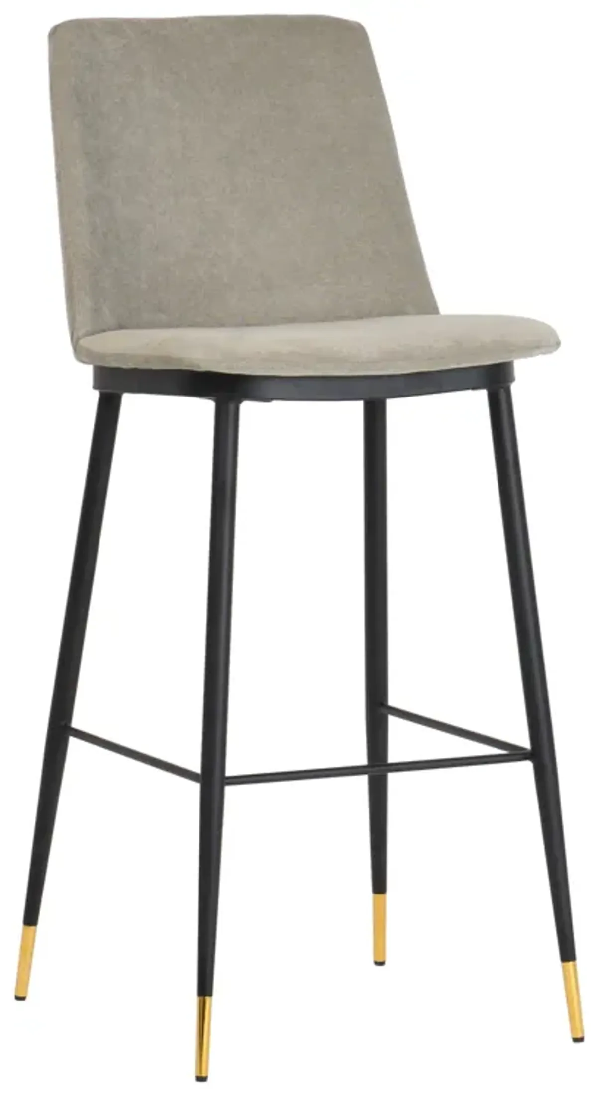 Evora Grey Velvet Counter Stool (Set of 2)