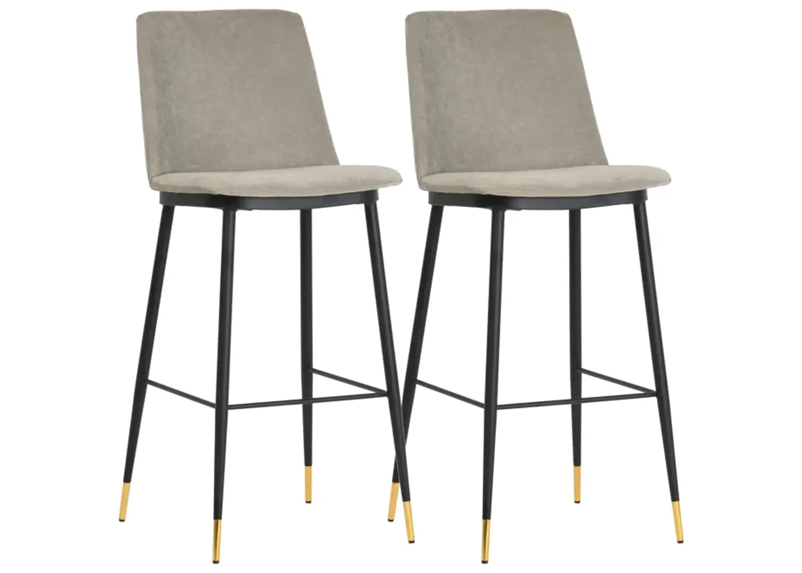 Evora Grey Velvet Counter Stool (Set of 2)