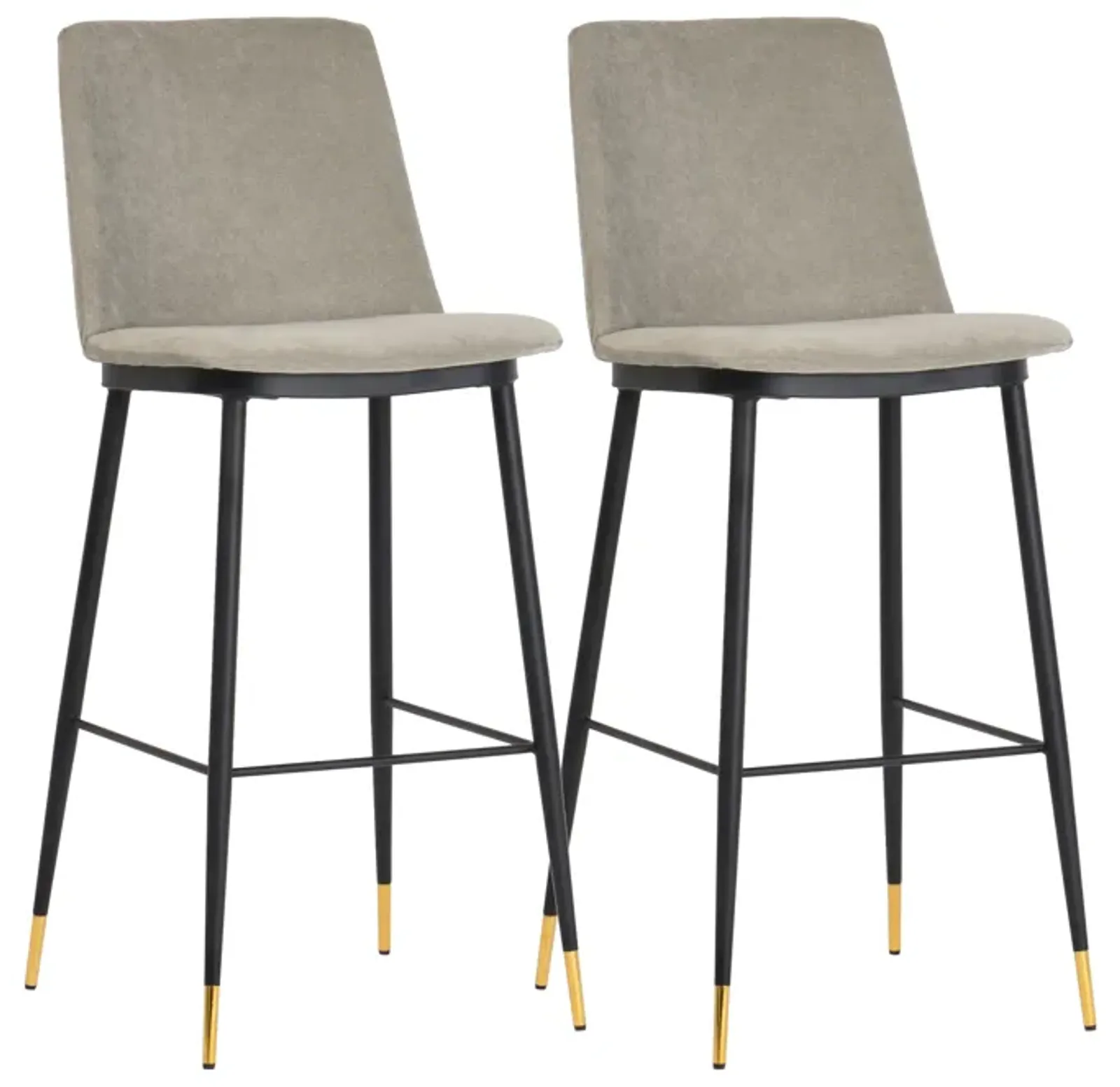 Evora Grey Velvet Counter Stool (Set of 2)