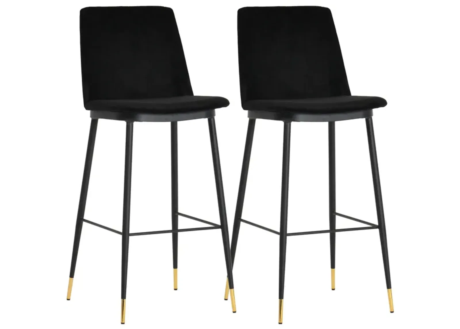 Evora Black Velvet Counter Stool (Set of 2)