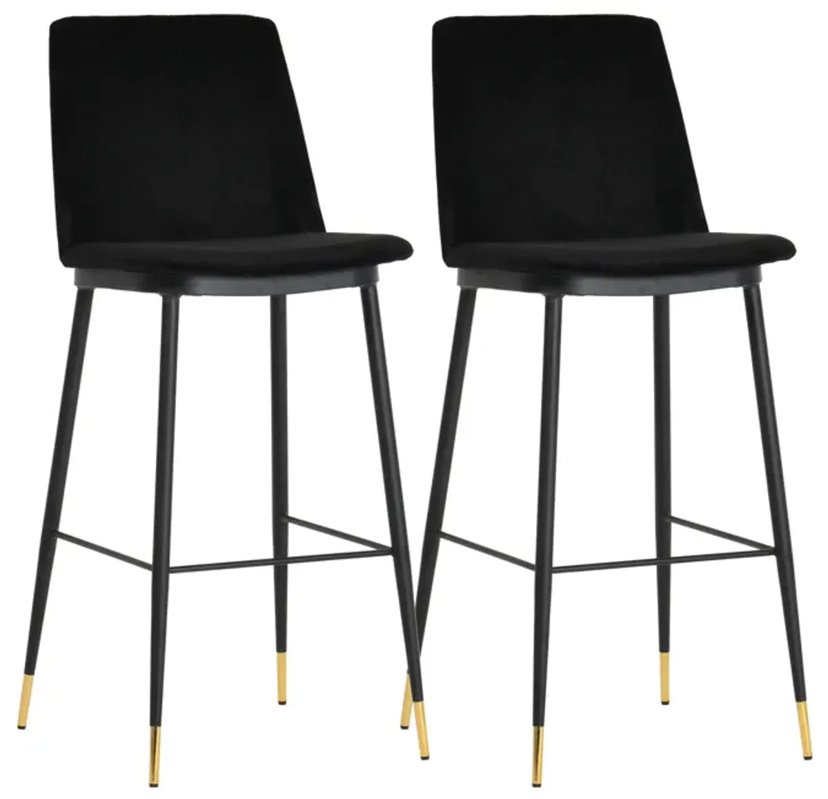 Evora Black Velvet Counter Stool (Set of 2)