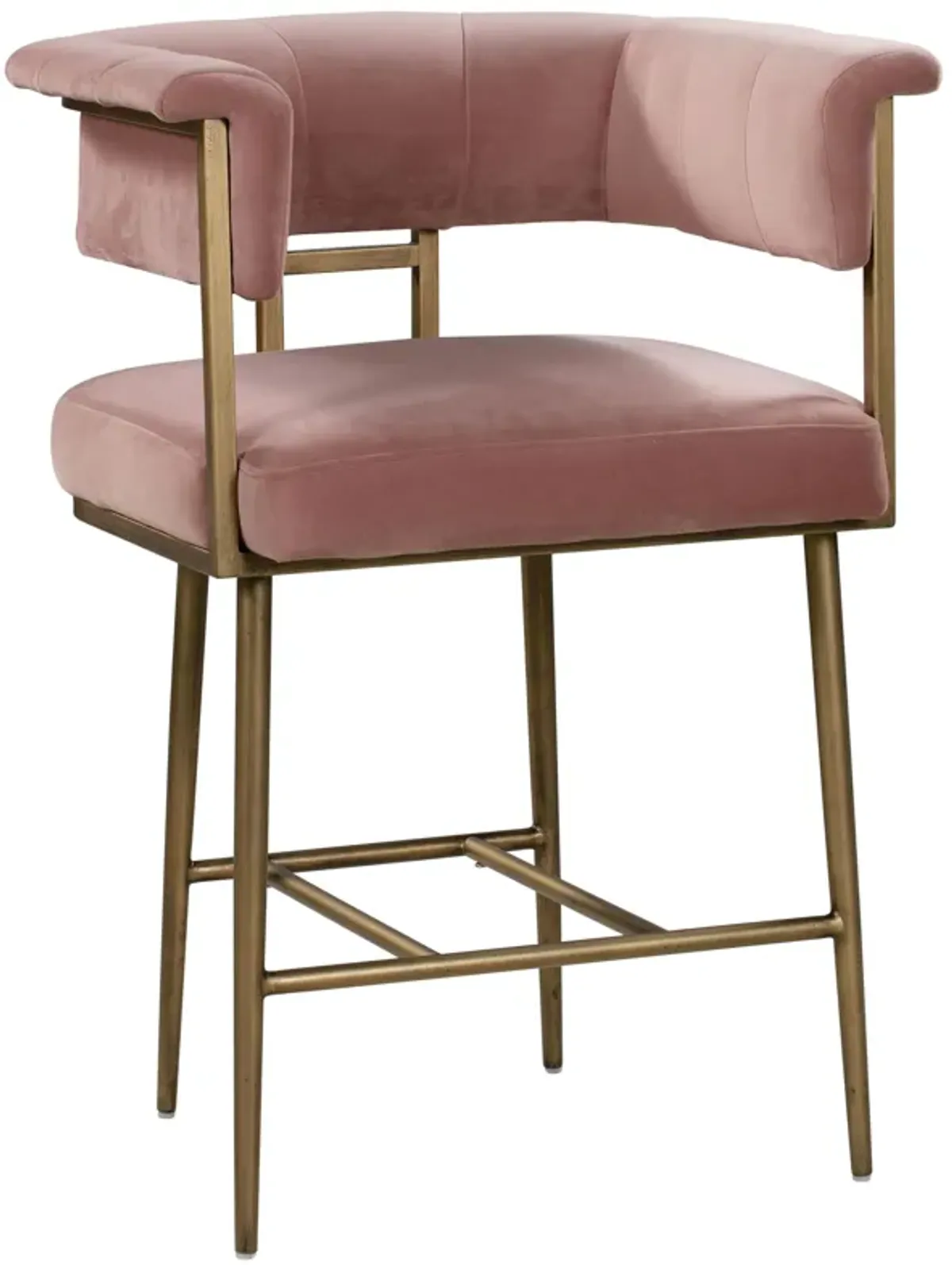 Astrid Blush Velvet Counter Stool