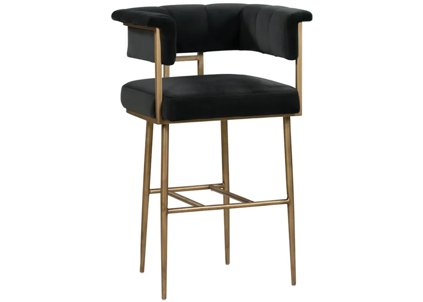 Astrid Grey Velvet Bar Stool