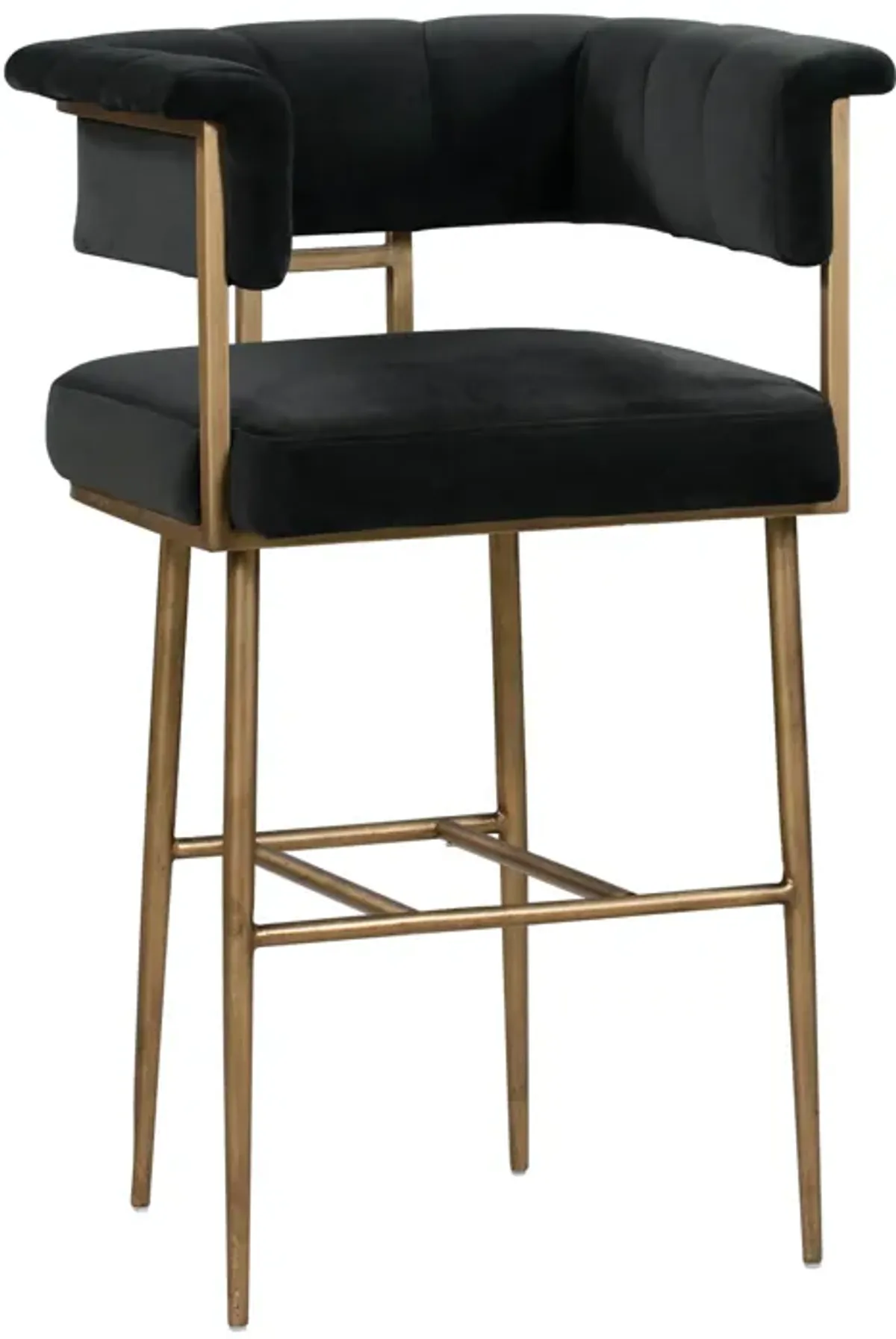 Astrid Grey Velvet Bar Stool