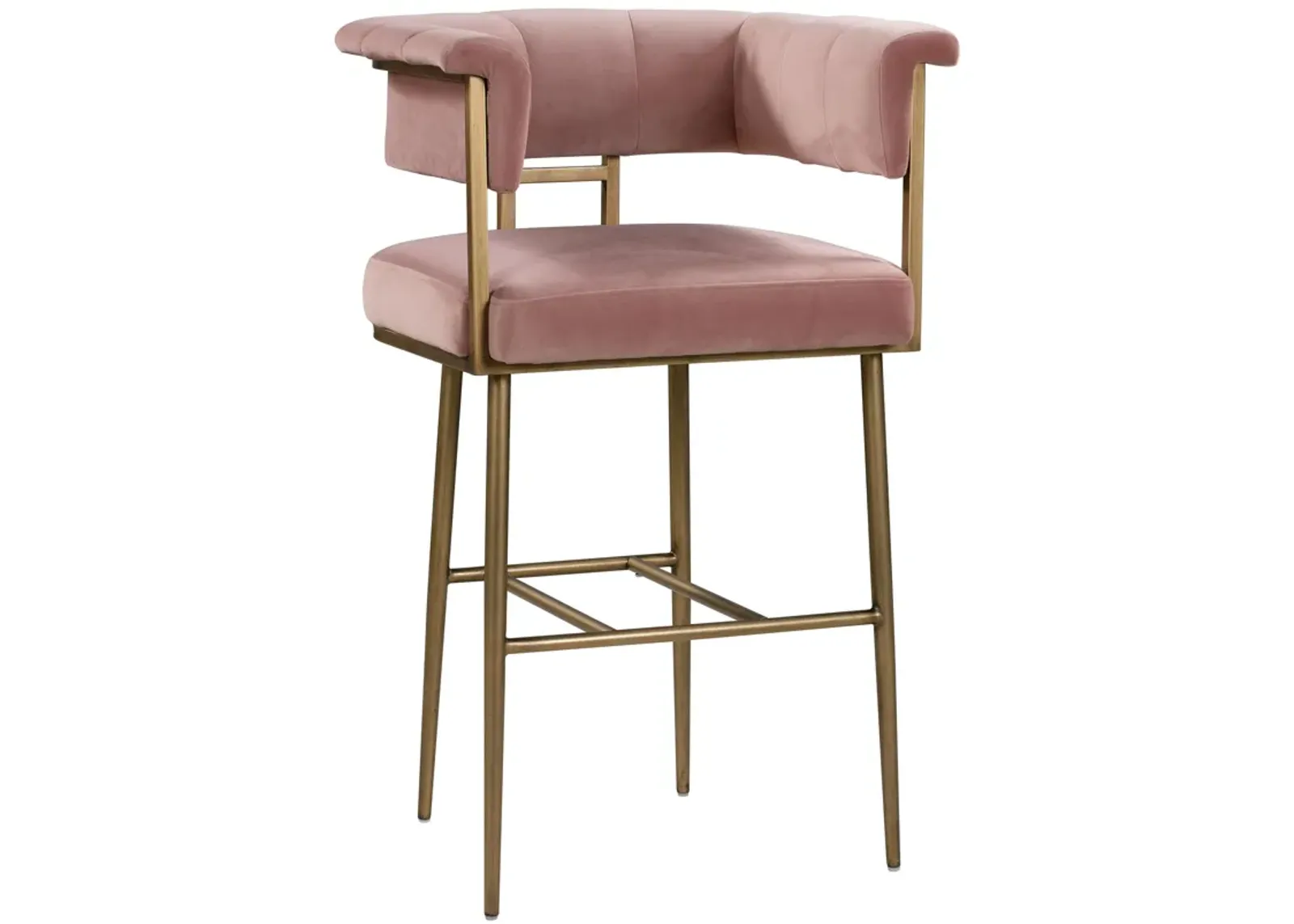 Astrid Blush Velvet Bar Stool