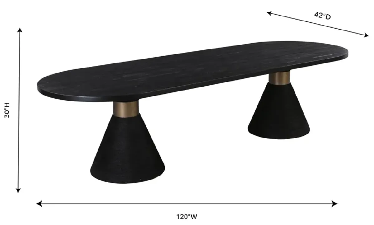 Rishi Black Rope Oval Table