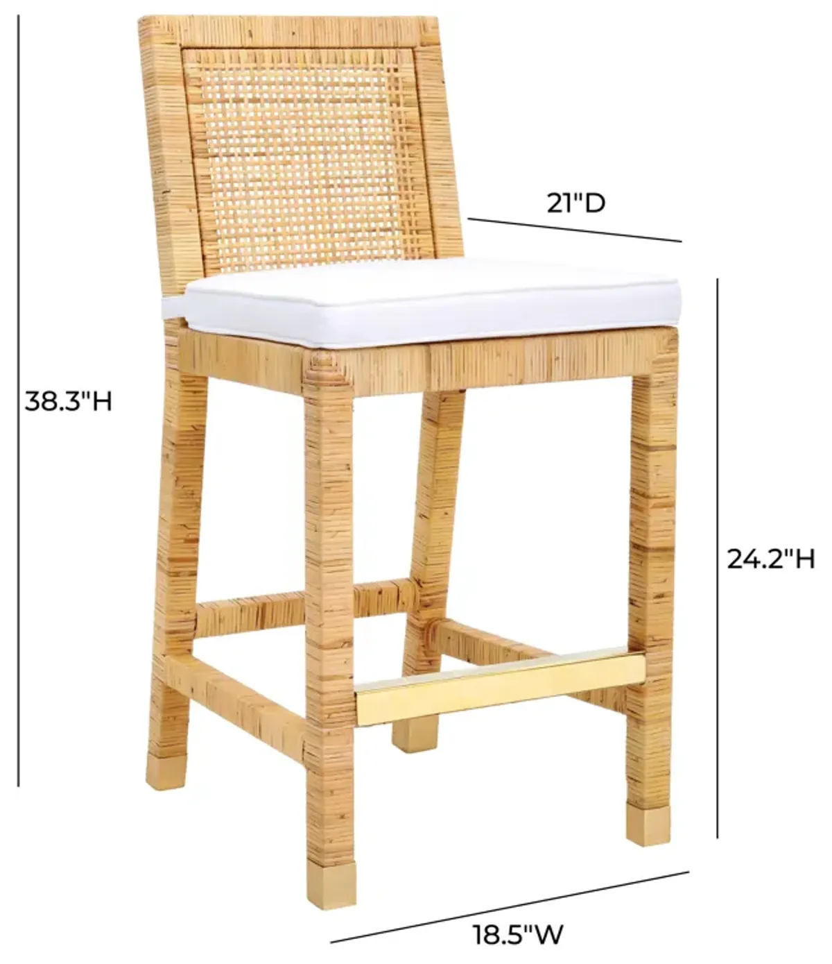 Amara Rattan Performance Fabric Counter Stool