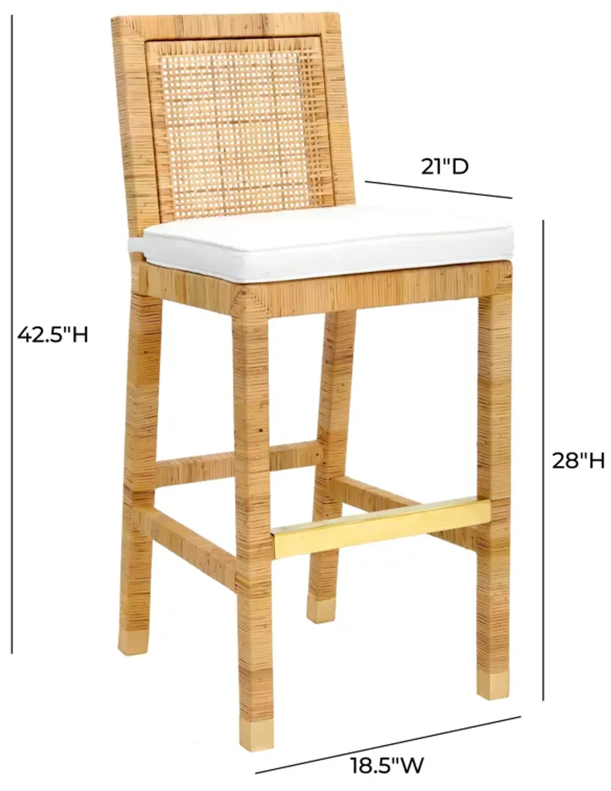 Amara Rattan Performance Fabric Bar Stool