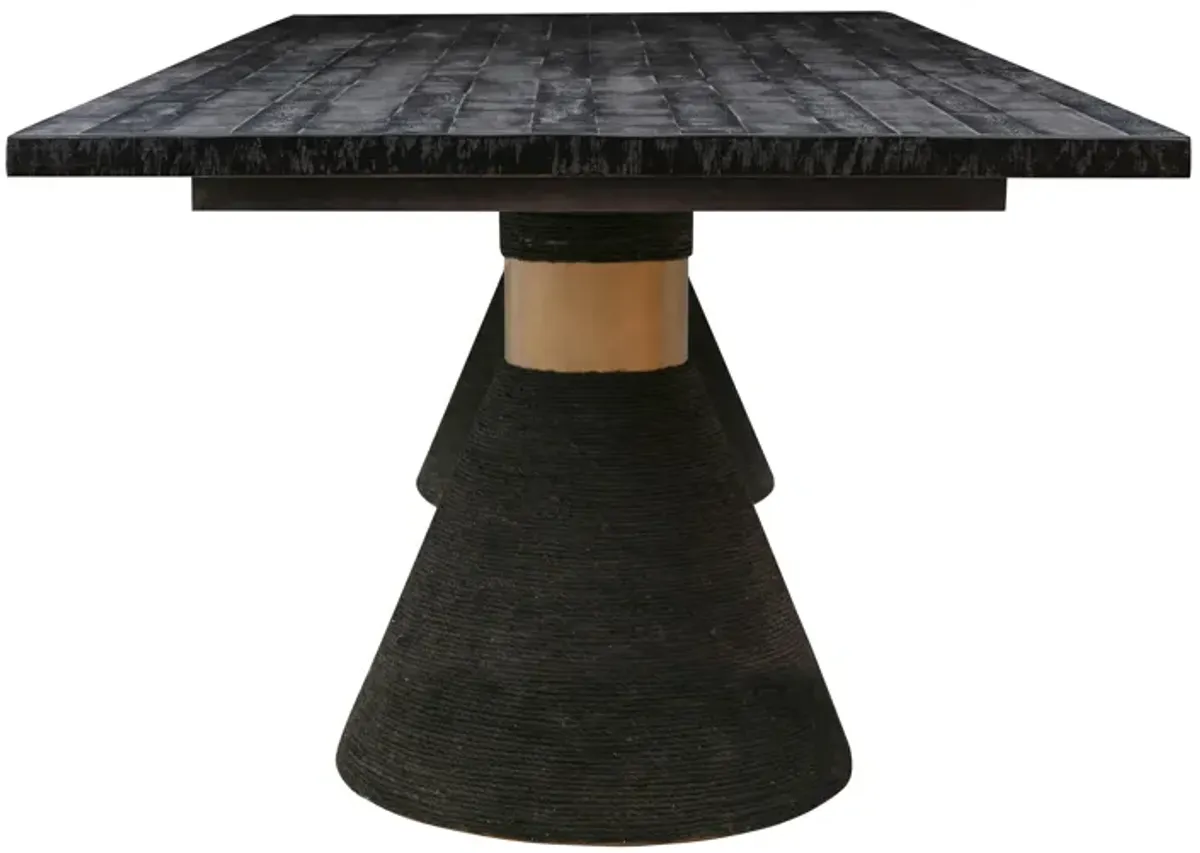 Rishi Black Rope Rectangular Table