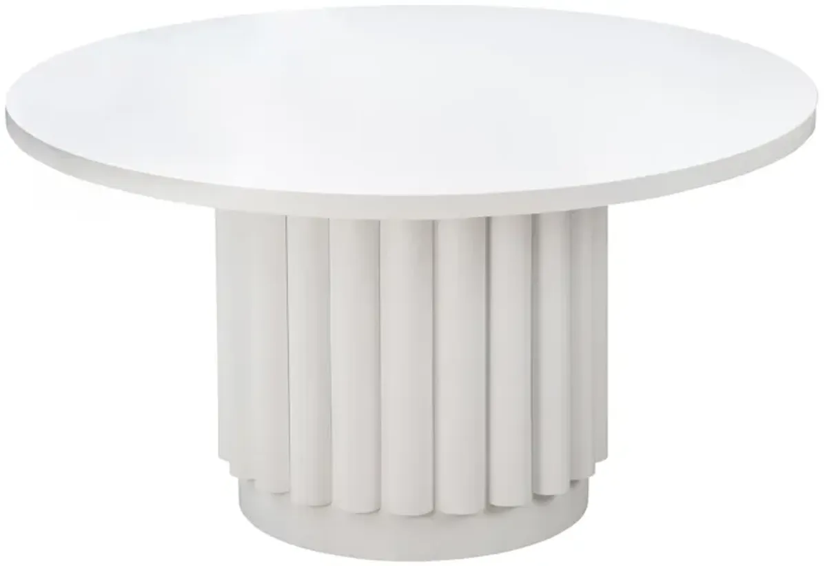 Kali 55 Inch White Round Dining Table