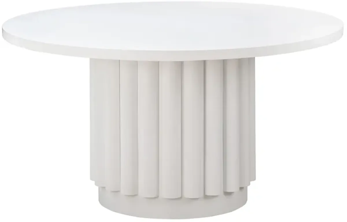 Kali 55 Inch White Round Dining Table