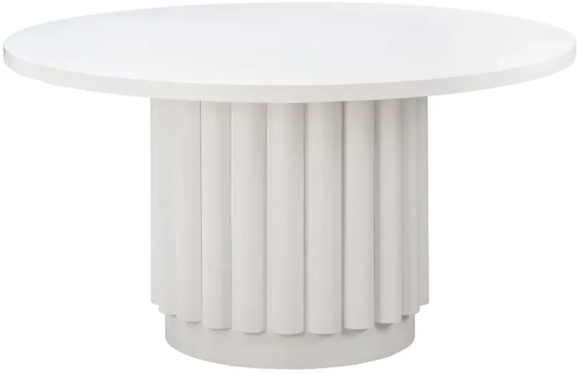 Kali 55 Inch White Round Dining Table