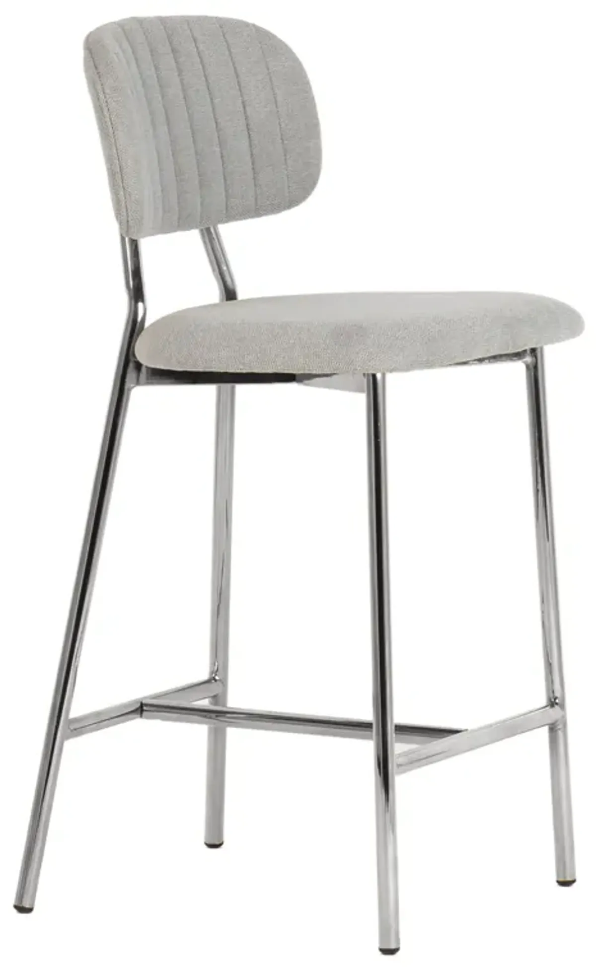 Ariana Grey Counter Stool - Silver Legs (Set of 2)