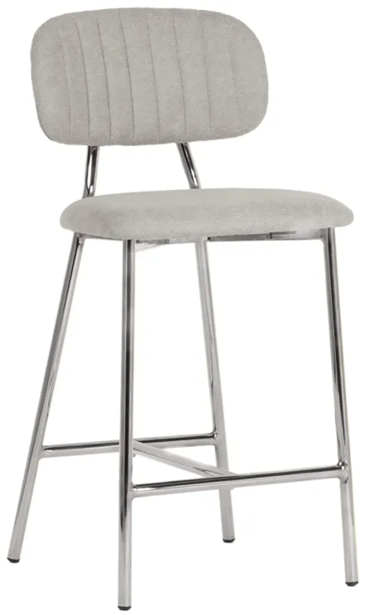 Ariana Grey Counter Stool - Silver Legs (Set of 2)