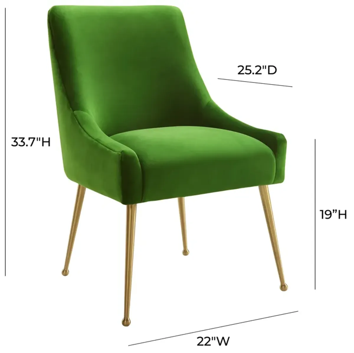 Beatrix Green Velvet Side Chair