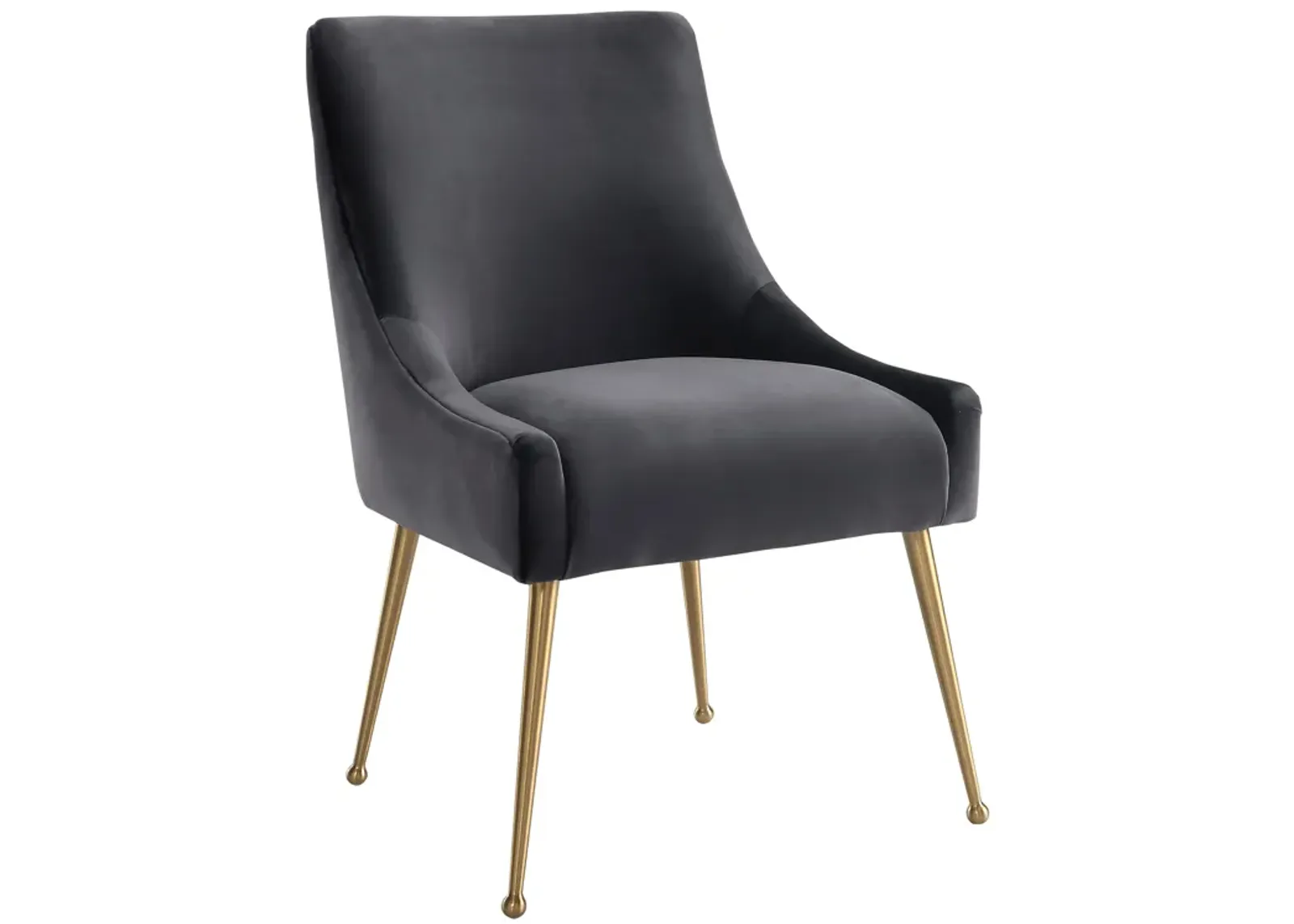 Beatrix Grey Velvet Side Chair