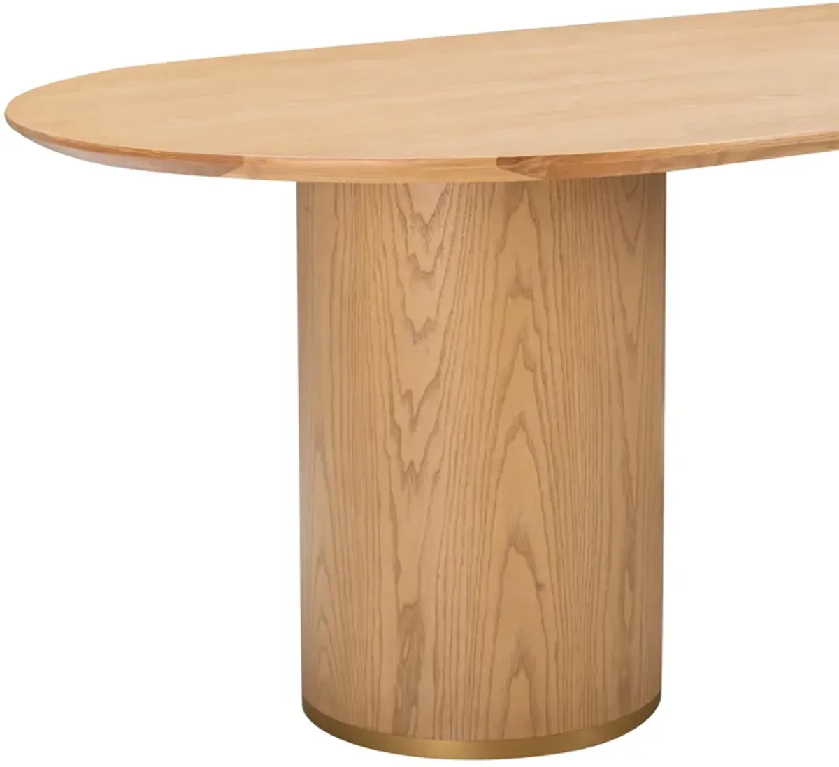 Brandy Natural Ash Wood Oval Dining Table